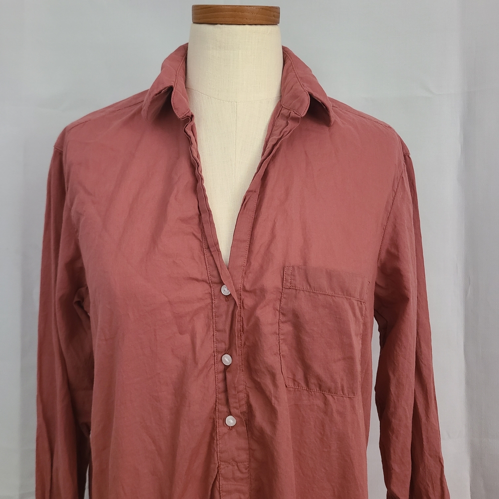 Grayson Sz 1 XS Mauve The Changemaker Half Button Pockets Drop Waist Shirt Dress - Picture 4 of 9